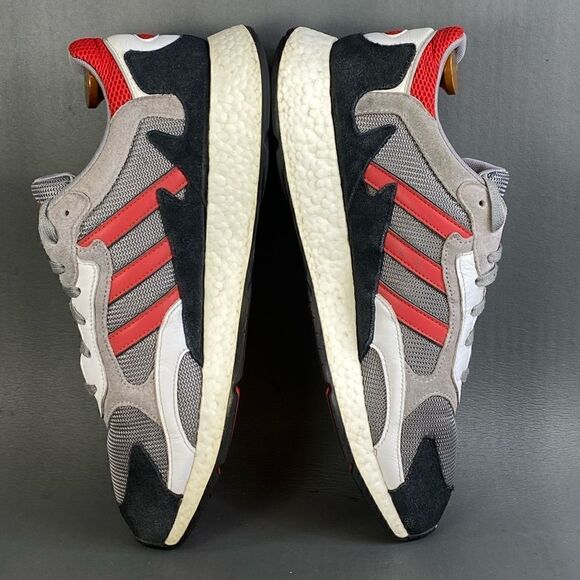 adidas Tresc Run Grey Scarlet Core Black sneaker shoes mens size 13 - Picture 5 of 10